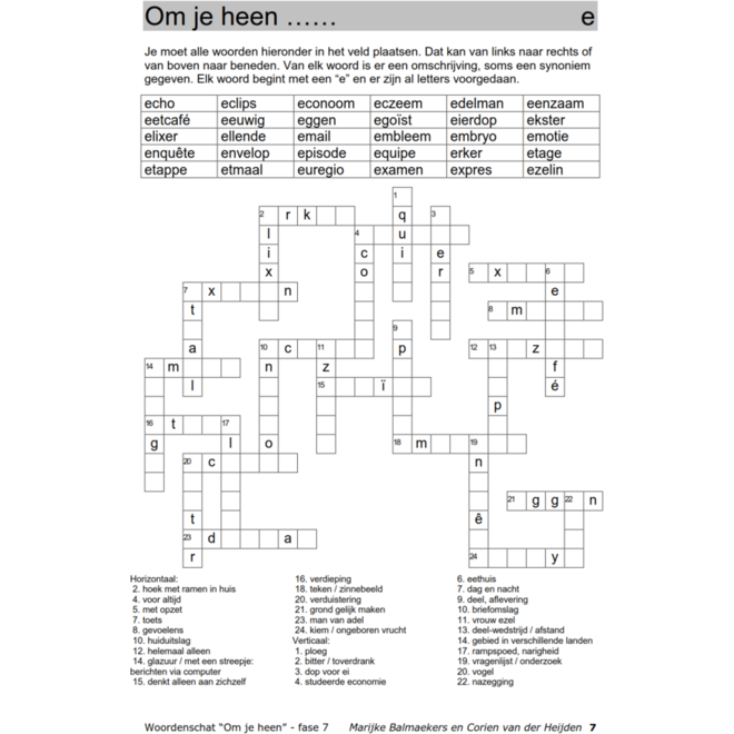 Woordenschat fase 7 (5 stuks)
