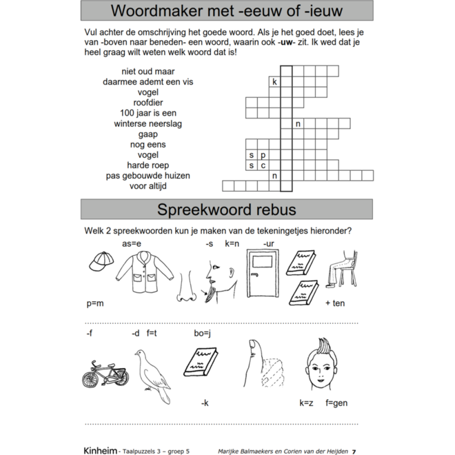 Taalpuzzels 3 groep 5 (5 stuks)