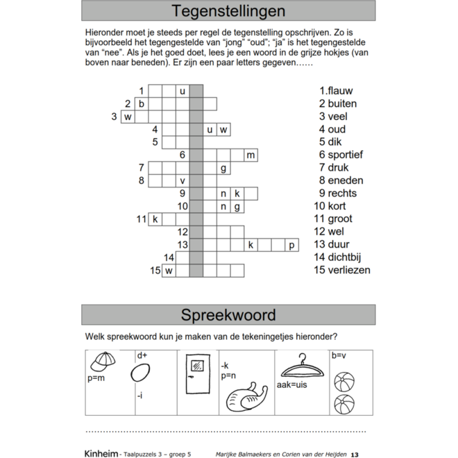 Taalpuzzels 3 groep 5 (5 stuks)