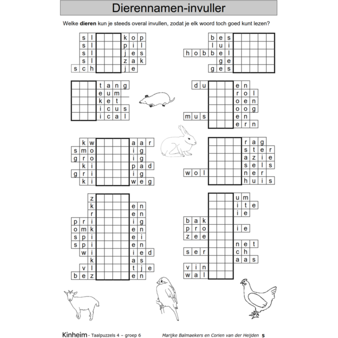 Taalpuzzels 4 groep 6 (5 stuks)
