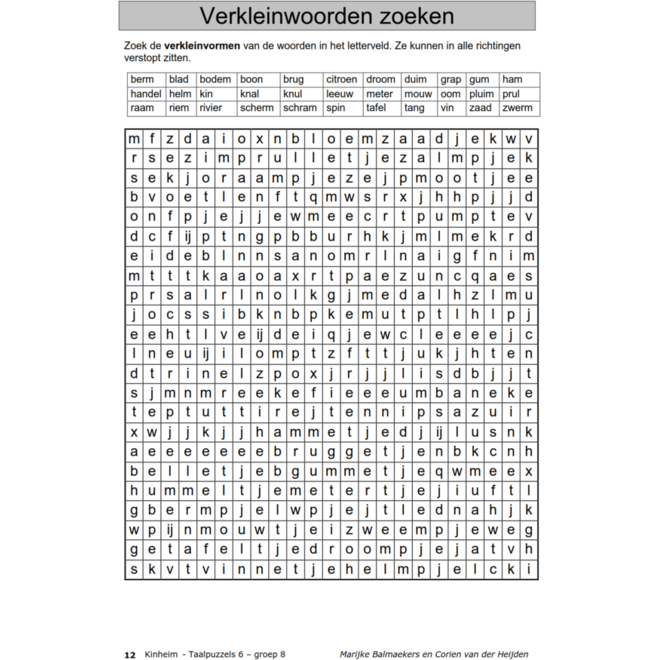 Taalpuzzels 6 groep 8