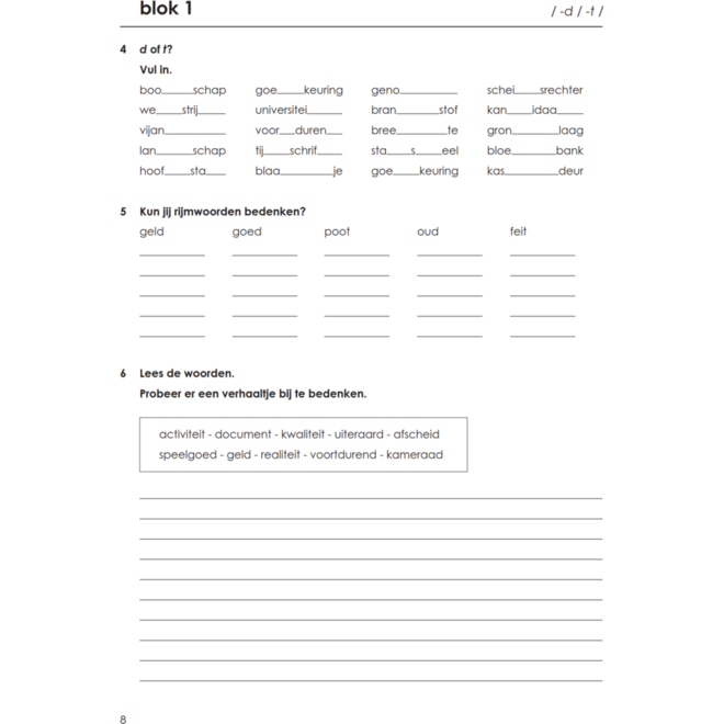 Blokboek spelkwartier D groep 6 - 7 (5 stuks)