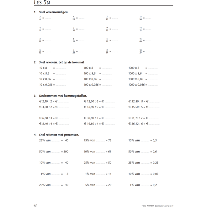 Blokboek rekenen groep 8 (5 stuks)