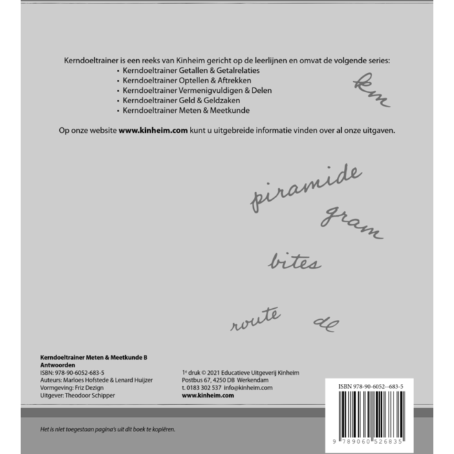 Kerndoeltrainer Meten & Meetkunde B antwoorden