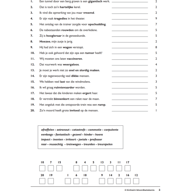 Woordbetekenis (5 stuks)