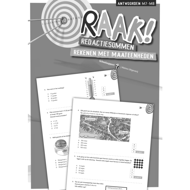 Raak! redactiesommen groep 7-8 antwoordenboek rekenen maateenheden