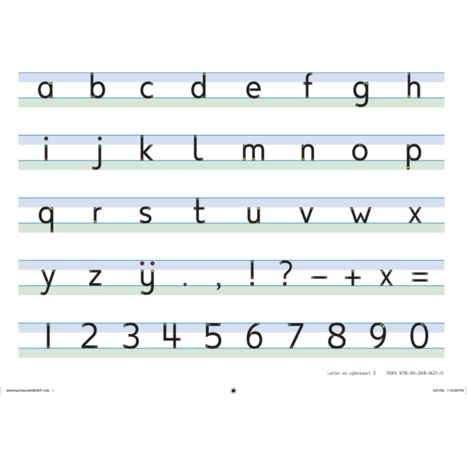 Schrijven leer je zo groep 3 letter- en cijferkaart (5 stuks)