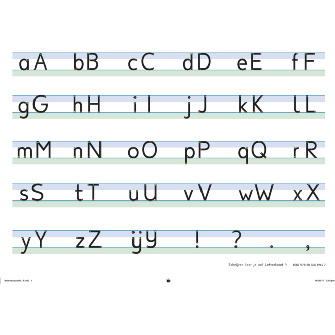 Schrijven leer je zo groep 4 letterkaart (5 stuks)