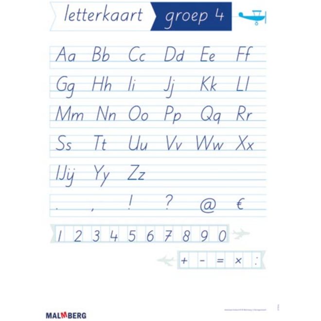Klinkers blokschrift letterkaart klassikaal groep 3 - 4