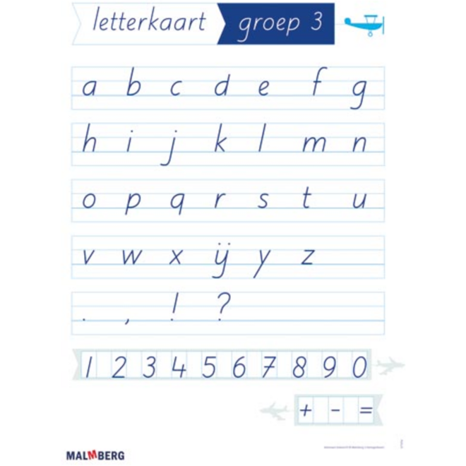 Klinkers blokschrift letterkaart klassikaal groep 3 - 4