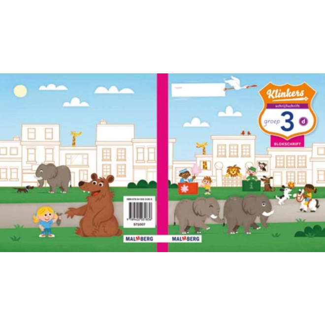 Klinkers blokschrift schrijfschrift D groep 3 (5 stuks)