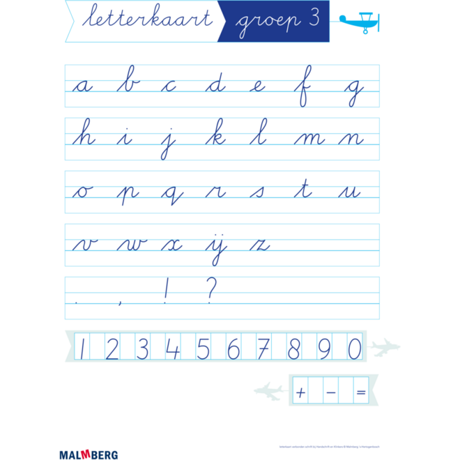 Handschrift 3 klassikale letterkaart groep 3 en 4