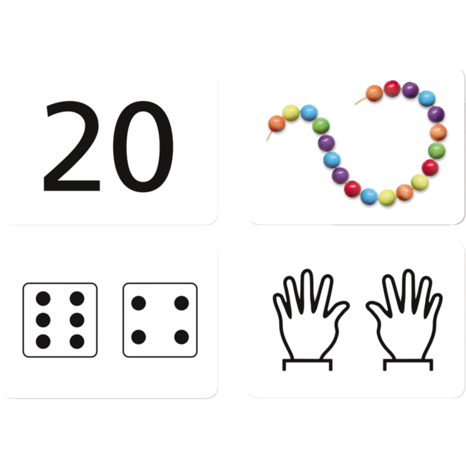 Schatkist 3 - Kaartjes getallenwand 13-20