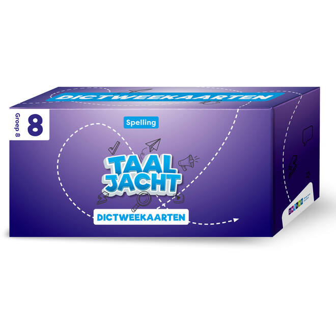 Taaljacht Spelling & grammatica groep 8 dictweekaarten