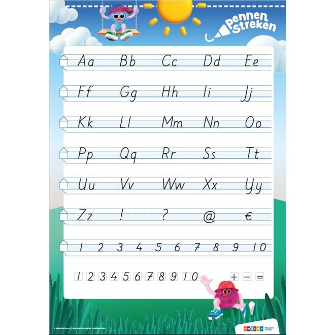 Pennenstreken 3 groep 4-6 letterposter blokschrift