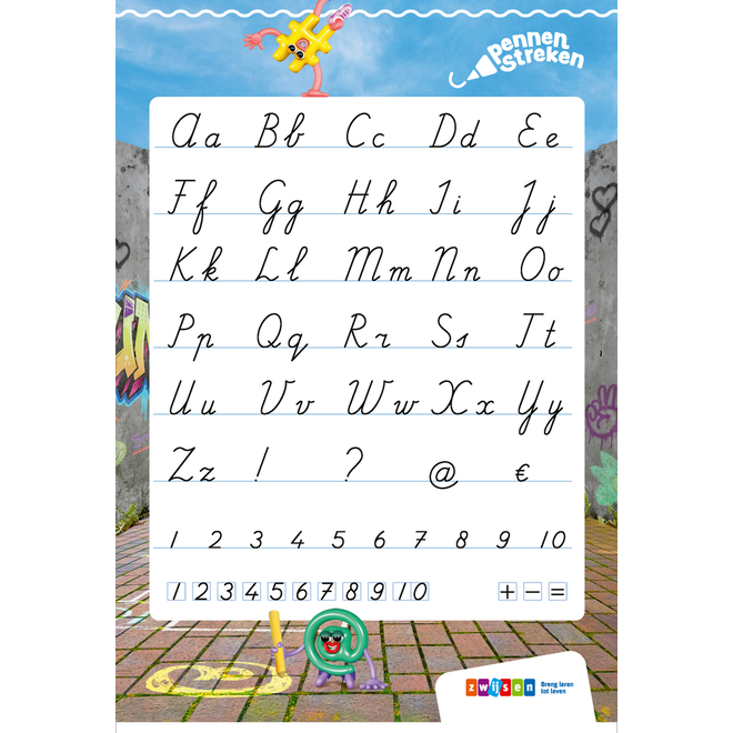 Pennenstreken 3 groep 7-8 letterkaarten verbonden schrift (10 stuks)