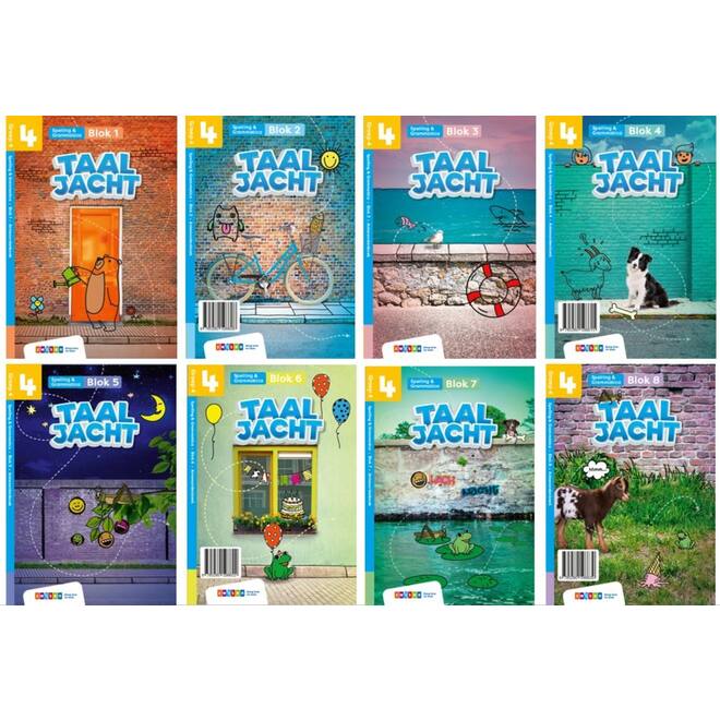 Taaljacht Spelling & grammatica groep 4 antwoordenboek blok 1-8
