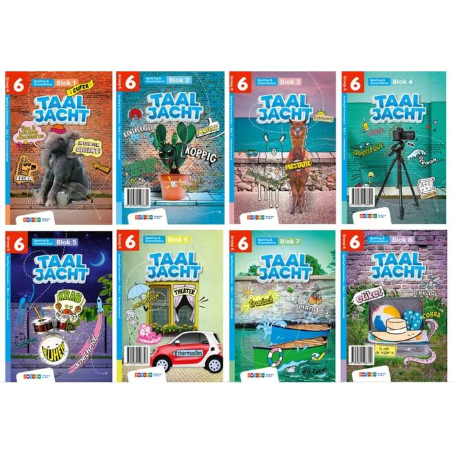 Taaljacht Spelling & grammatica groep 6 antwoordenboek blok 1-8