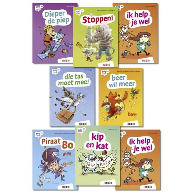 Pakket AVI strips groep 3 en 4 (8 titels)