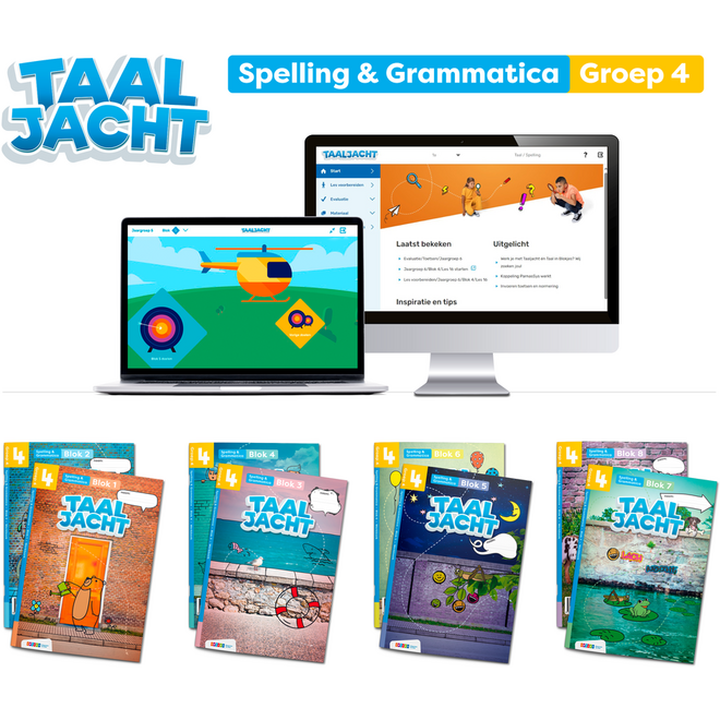 Taaljacht Spelling en grammatica Leerpakket groep 4