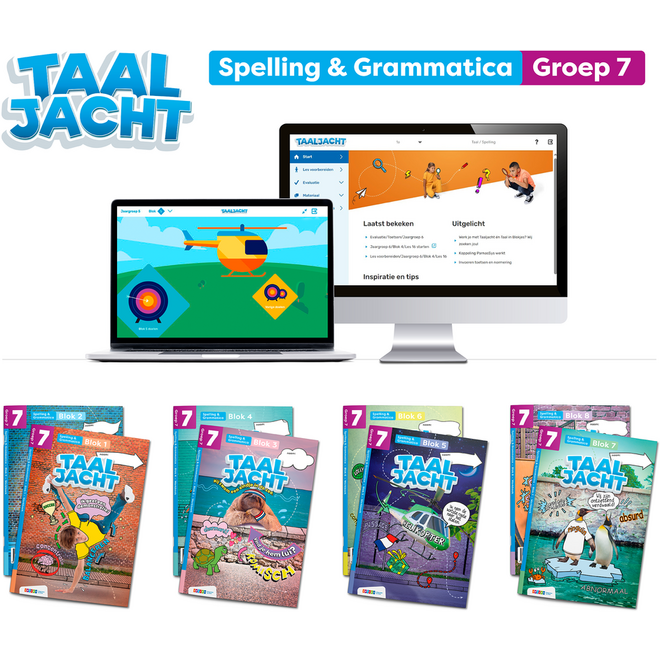 Taaljacht Spelling en grammatica Leerpakket groep 7