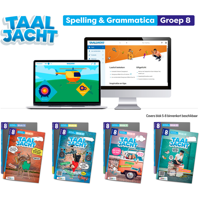 Taaljacht Spelling en grammatica Leerpakket groep 8