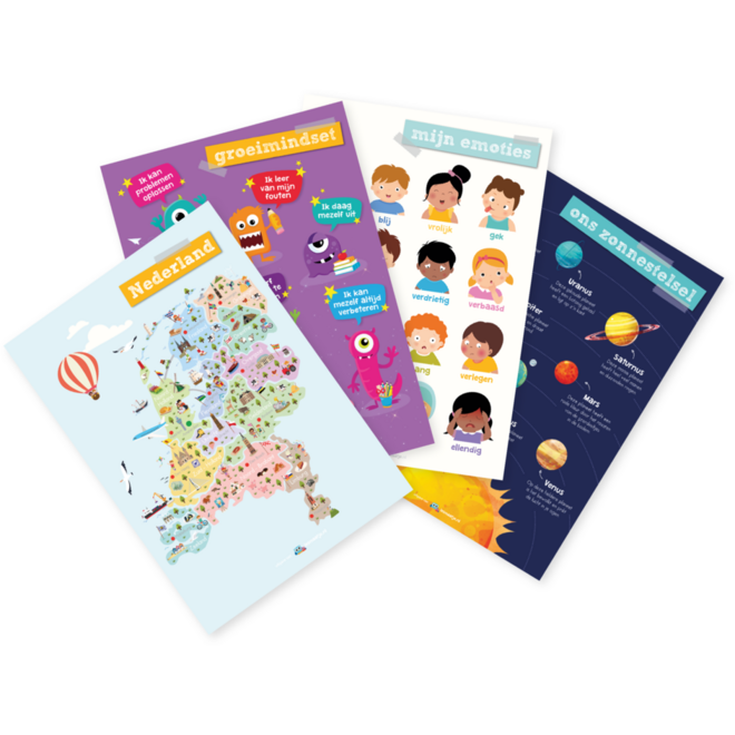 Educatieve posterset Oriëntatie op jezelf en de wereld (4 stuks)