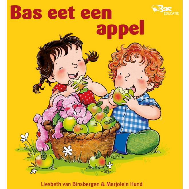 Bas eet een appel