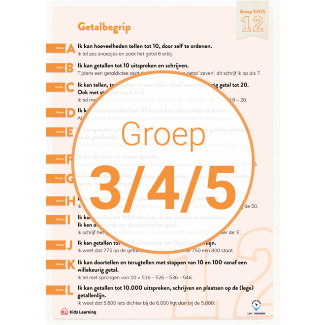 LDO Rekenen Doelenposters, groep 3/4/5