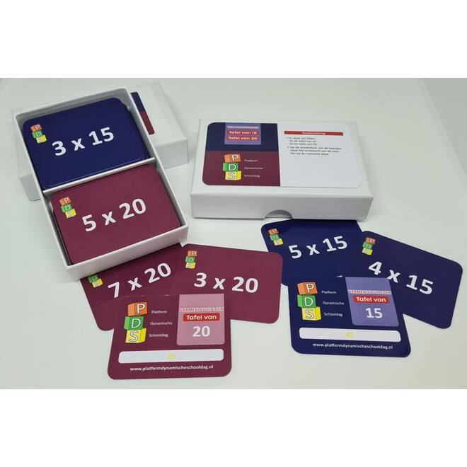 Dynamische schooldag Bewegend leren Box 3 Tafelkaartjes