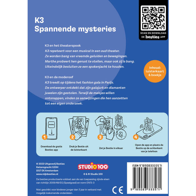 Besties luisterkaart - K3 - Spannende mysteries