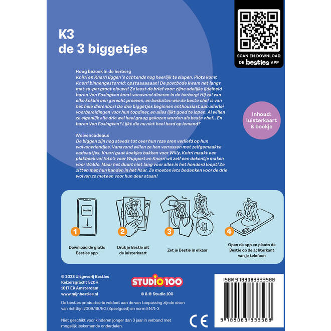 Besties luisterkaart - K3 - de 3 biggetjes