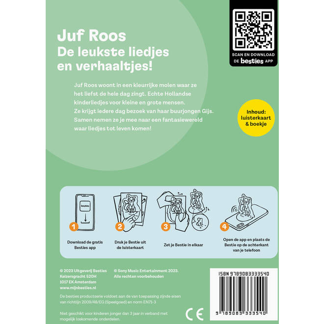 Besties luisterkaart - Juf Roos - De leukste liedjes en verhaaltjes