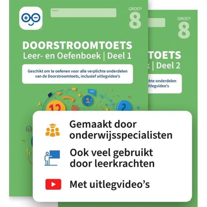 Doorstroomtoets Leer- en Oefenboek groep 8 deel 1 en 2