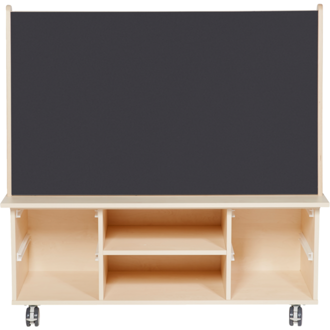Bordenkar Ahorn 1x magnetisch whiteboard, 1x krijtbord