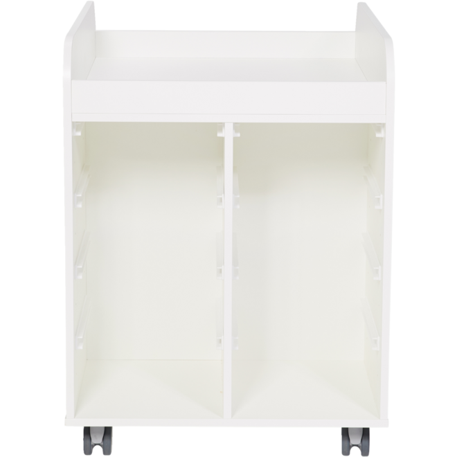 Steamkast hoog 94,7 x 89 x 70,6 cm, wit incl. wielen, excl. laden