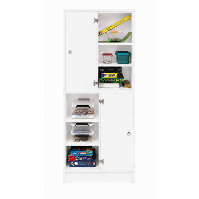Kast 180 graden boven, 90x90x50 cm (lxbxh)| wit, deuren wit/Ahorn