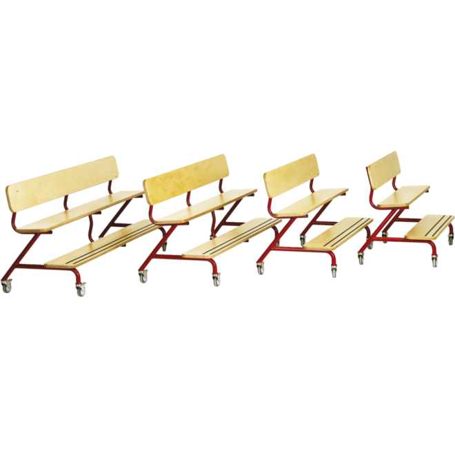 Zitbank 120 x 63 x 78 cm met rood onderstel