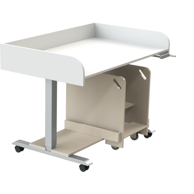 Verschoontafel Standard met trap links, blad Wit