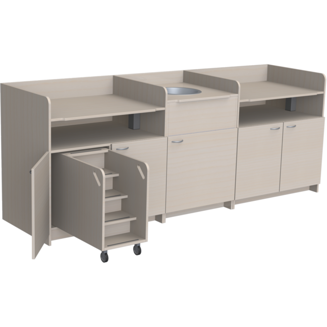 Aankleedtafel Standard 120 ahorn zonder trap