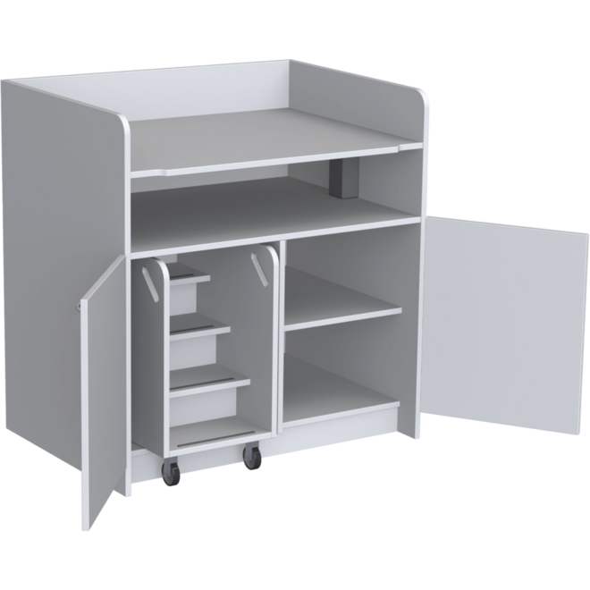 Aankleedtafel Standard 100 wit trap links