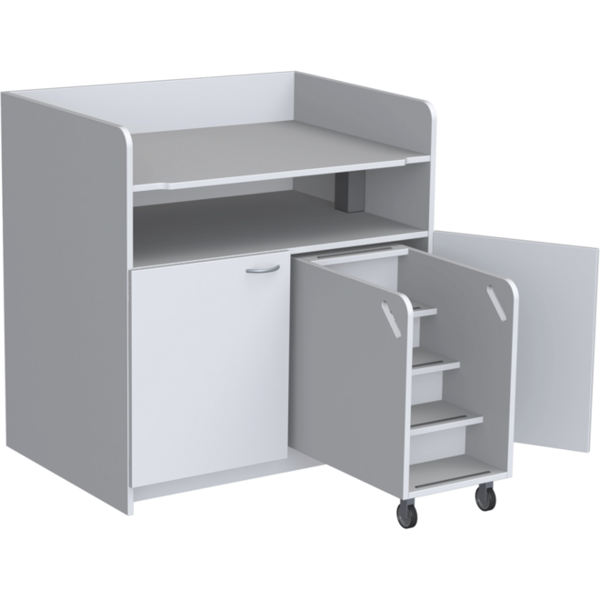 Aankleedtafel Standard 100 wit trap rechts