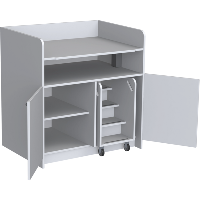 Aankleedtafel Standard 100 wit trap rechts