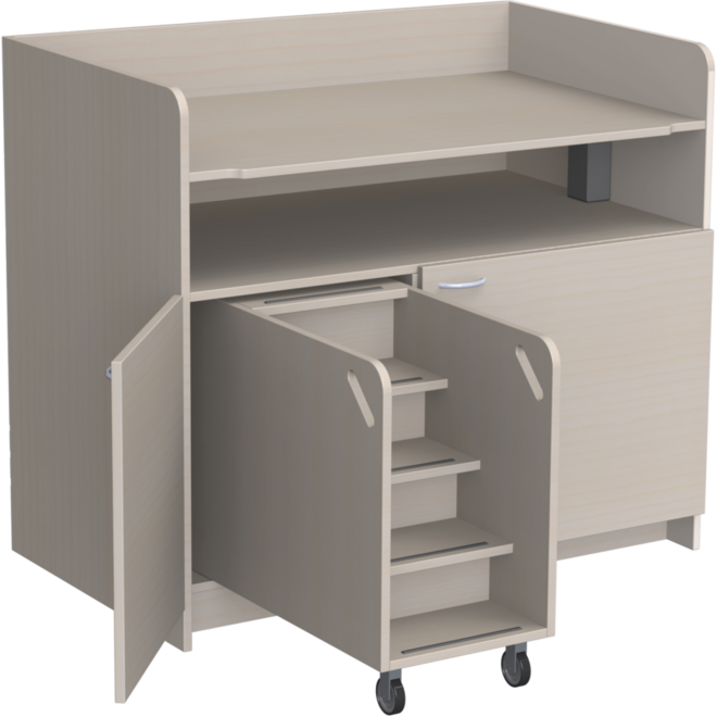 Aankleedtafel Standard 120 ahorn trap links