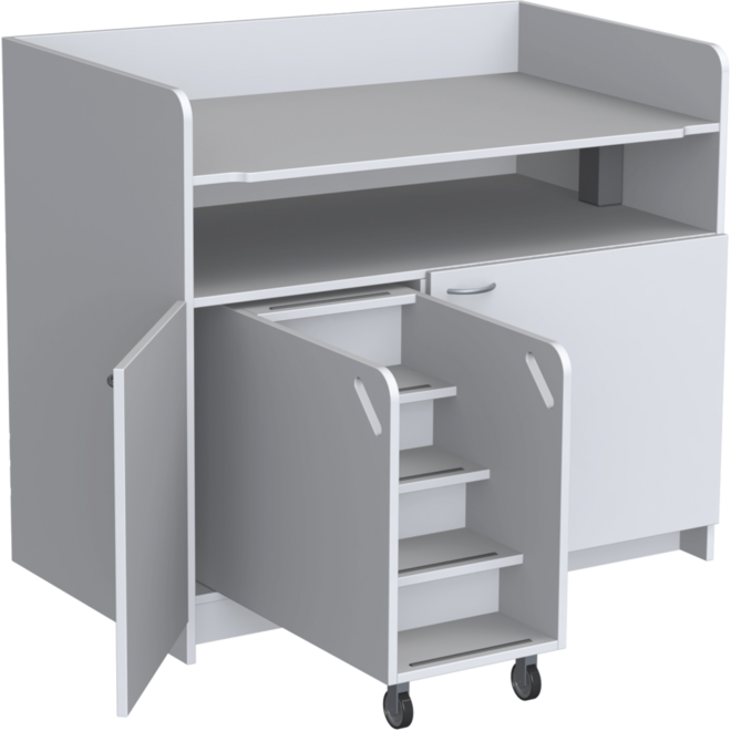 Aankleedtafel Standard 120 wit trap links
