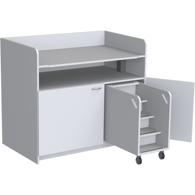 Aankleedtafel Standard 120 wit trap rechts