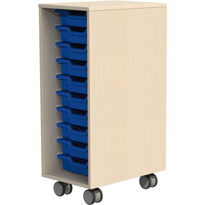 Ladenkast Flex 1, zonder laden met wielen, ahorn