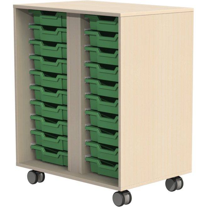 Ladenkast Flex 2, zonder laden met wielen, ahorn