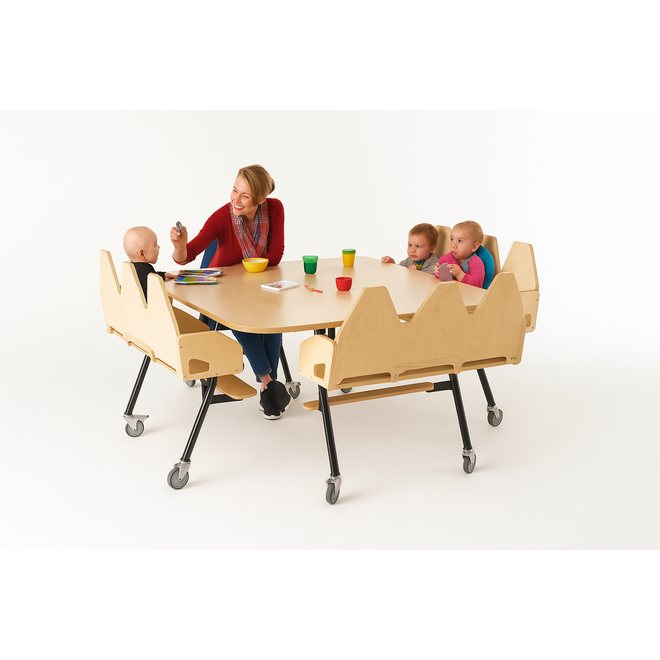 Baby begeleidingstafel, 9-zits zwart