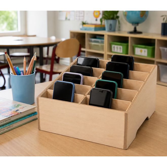 Houder voor 12 telefoons, formaat 110x220x180mm